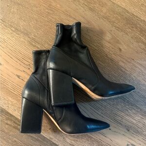 Loeffler Randall leather sock ankle booties 7